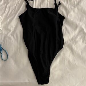 wild fable Black One-Piece Swimsuit with Adjustable Straps
